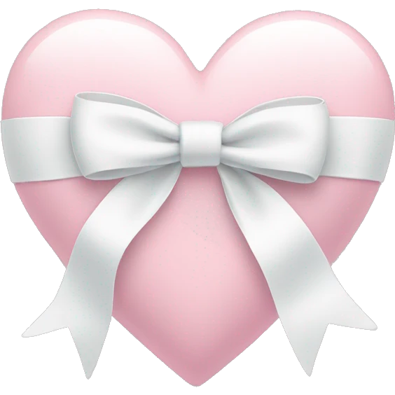 Pastel pink heart with white bow emoji