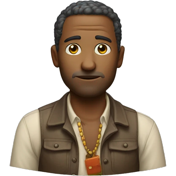 man looking quizzically dressed like an anthropologi  emoji