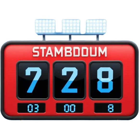scoreboard stadium in blue (#00A3E0) and red (#F9423A) emoji