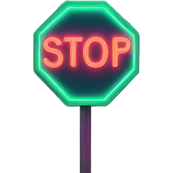 stop sign glowing neon emoji