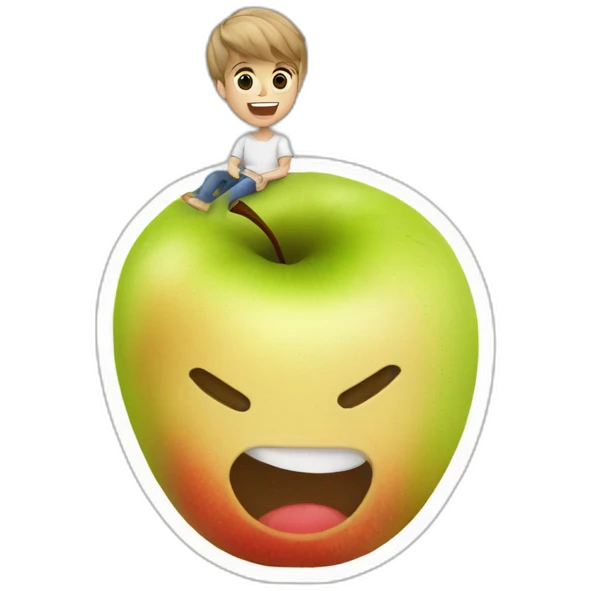Justin Bieber en train de manger une pomme emoji