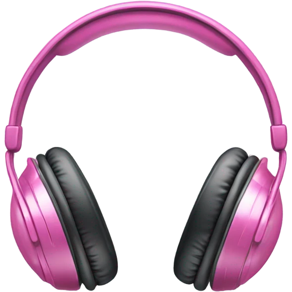 Realistic pair of metallic bubblegum pink Headphone set isolated.  emoji