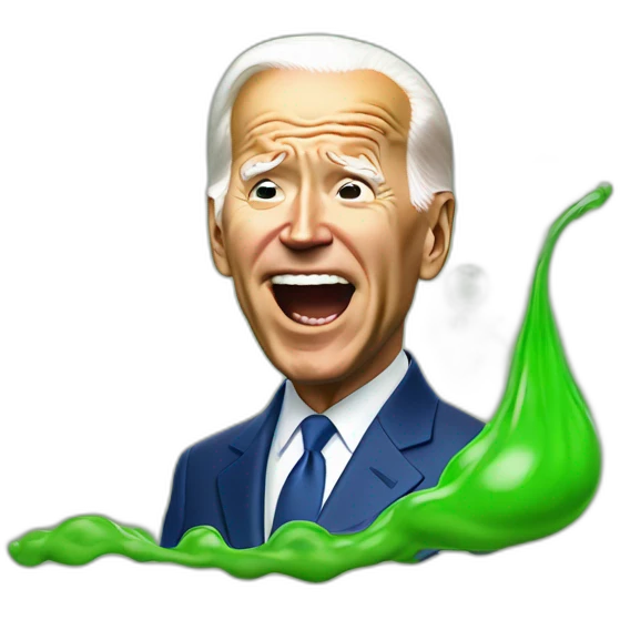Joe Biden farting relief with green stench realistic emoji