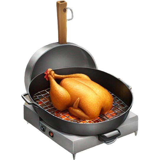 Chicken roasting emoji
