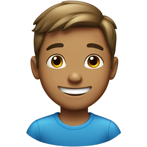 smiling boy in blue shirt emoji