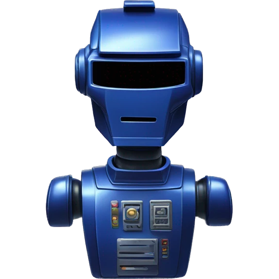 Majestic Indigo variant DaftPunk-style robot talk box emoji
