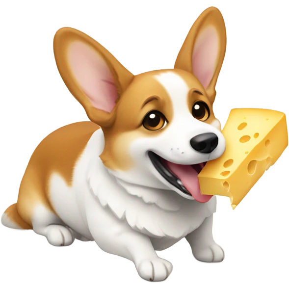 Corgi eating cheese emoji