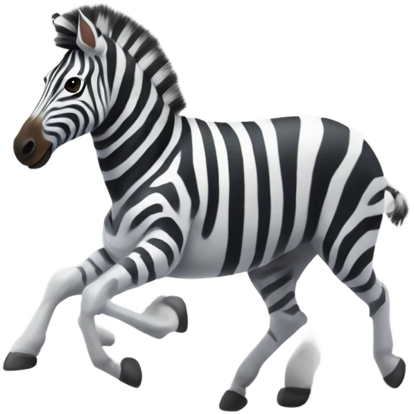 create me a emoji of a running zebra on a white background which could be placed in the inline  text of a linkedin post emoji
