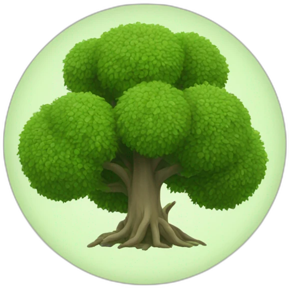 shrubbery in a circular shape emoji