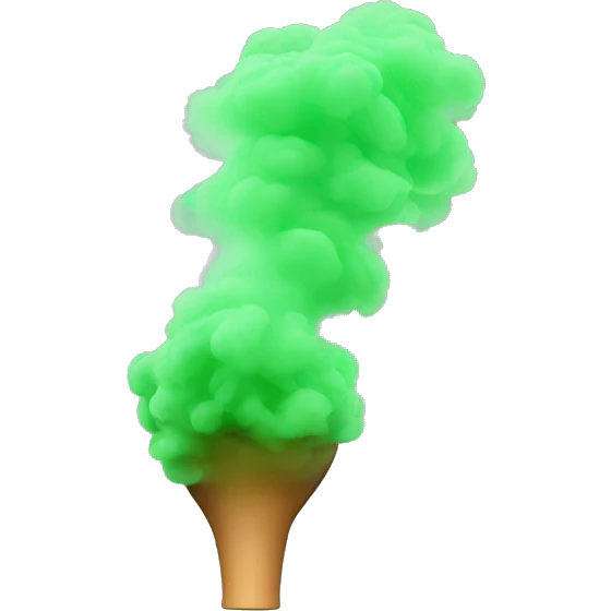 Nose inhaling green smoke emoji
