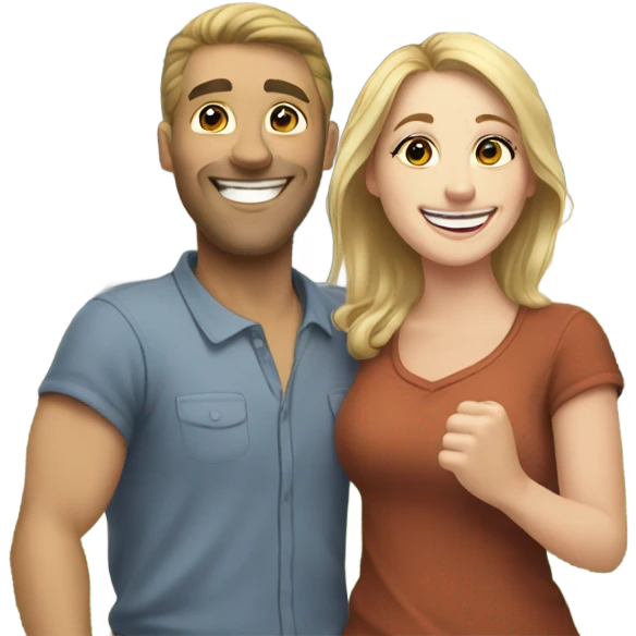 White couple made it home emoji