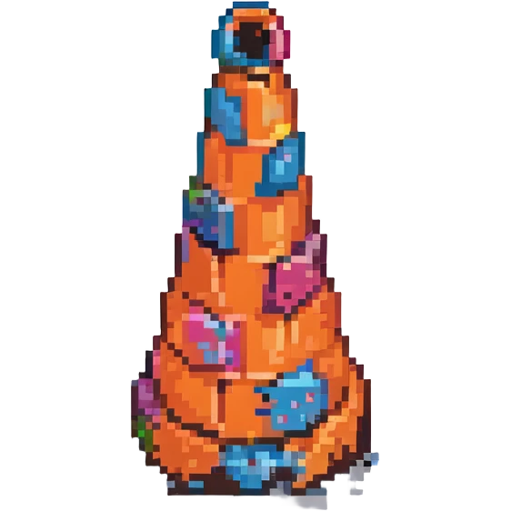 Белый дорожный конус с граффити, no background emoji