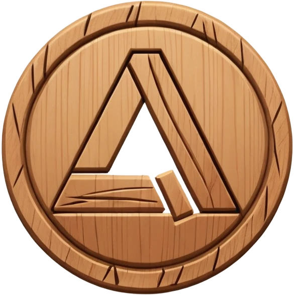 Wooden rune coin flipping emoji