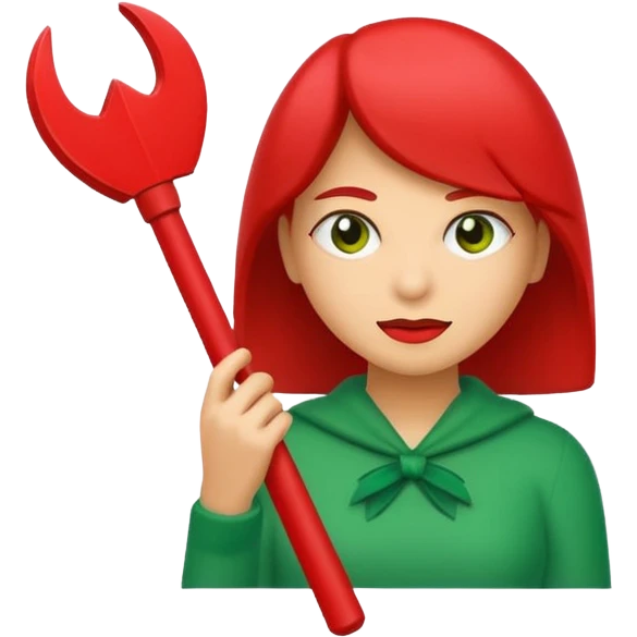 Tag vermelha com uma flecha pra cima verde do lado emoji