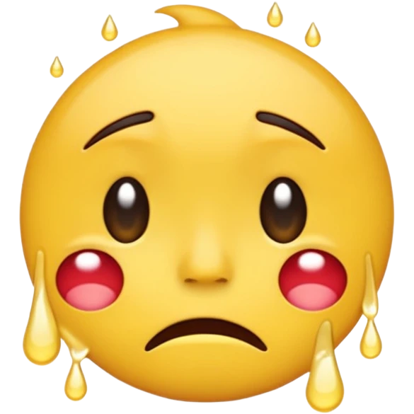 cartoon sticker of a colorful and cheerful sad and frustrated emoji, no text, suitable for WhatsApp and Instagram emoji