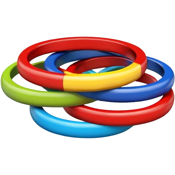 Colorful stacking rings emoji