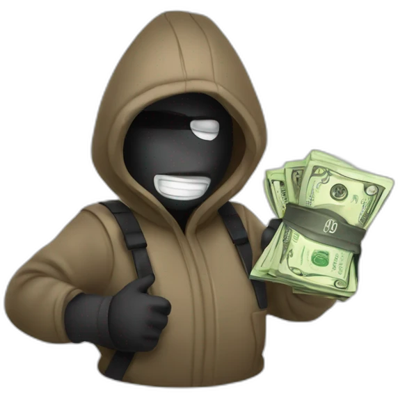 Robber with cartoon money sack emoji