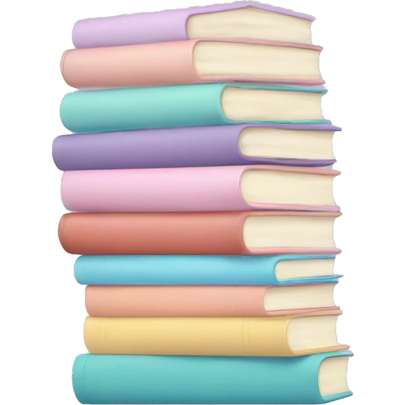 Stack of pastel books emoji