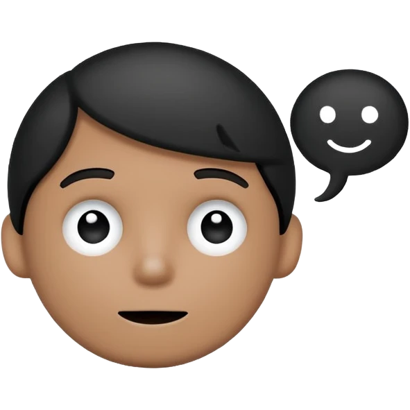 A simple white and black stick mand with a chat bubble coming from his mouth (encircled) emoji