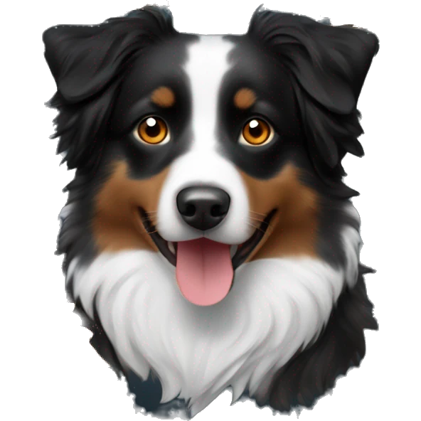 Autumn leaf garland Small black australian shepherd dog emoji