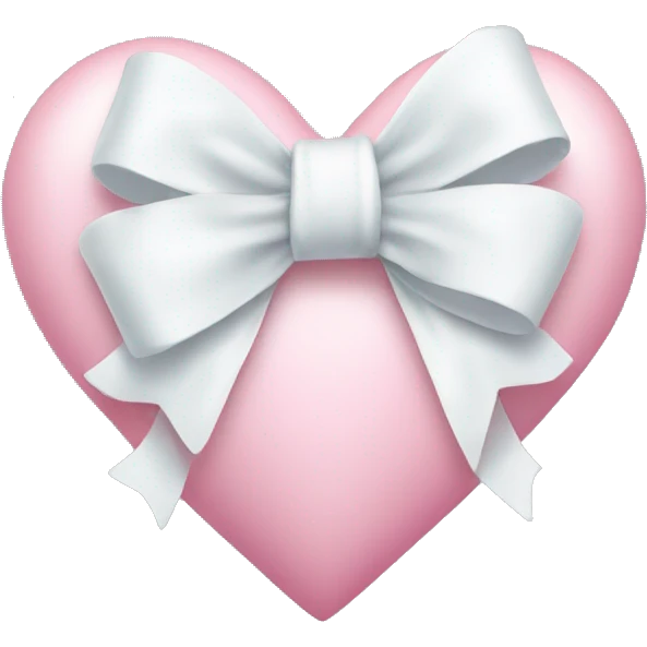Pastel pink heart with white bow emoji