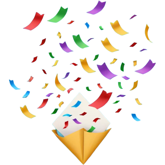 party confetti flying emoji