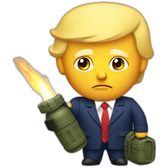 trump holding a grenade emoji
