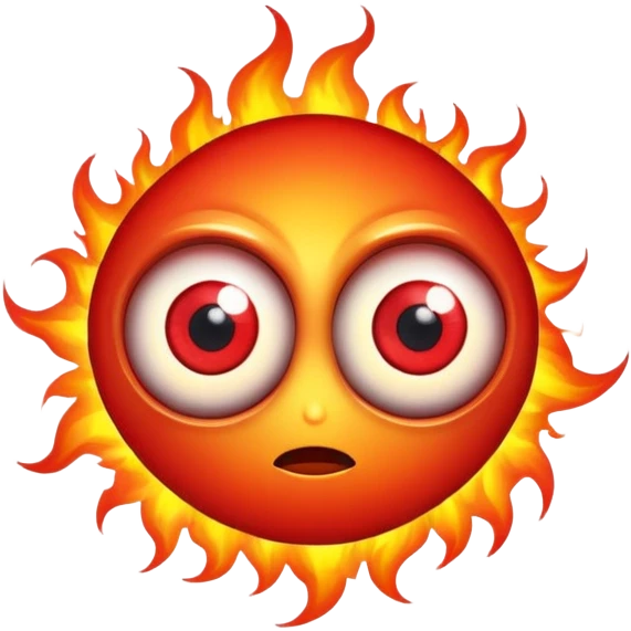 Eyeballs burning emoji