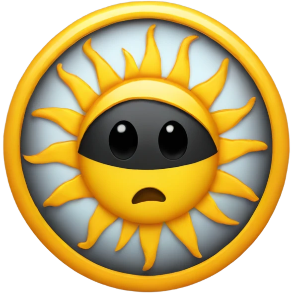 A sun with a black eye  emoji