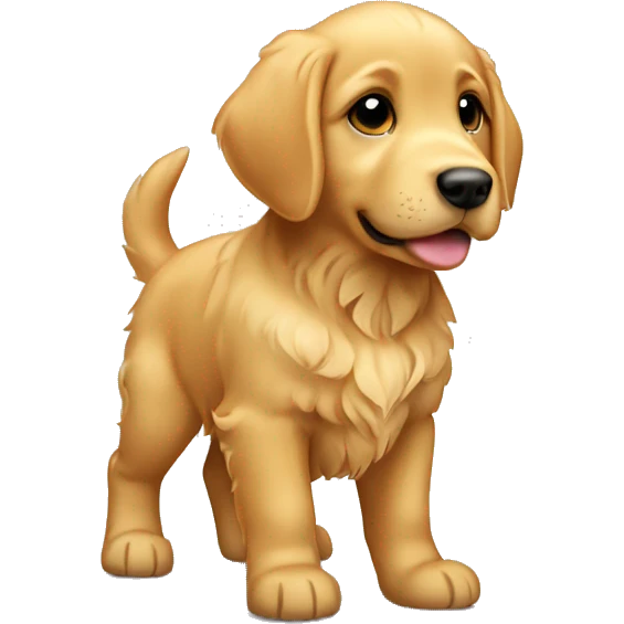 Golden retriever puppy standing emoji