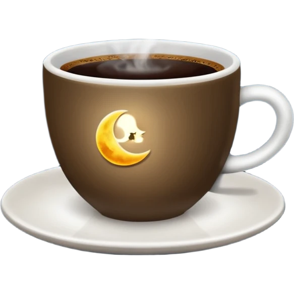 The moon over a cup of coffee  emoji