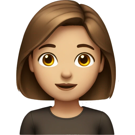 Girl with midlenght brown hair emoji