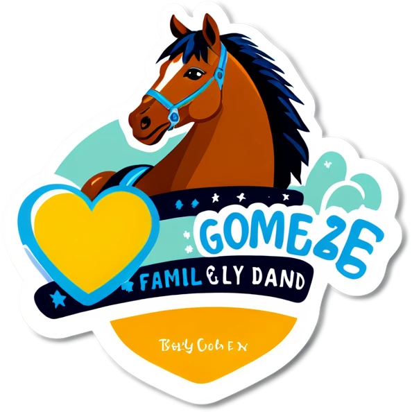 Horse that says “Gomez Family Weekend  emoji