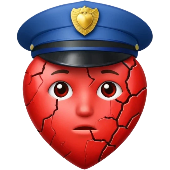Corazón roto con gorra de policia emoji