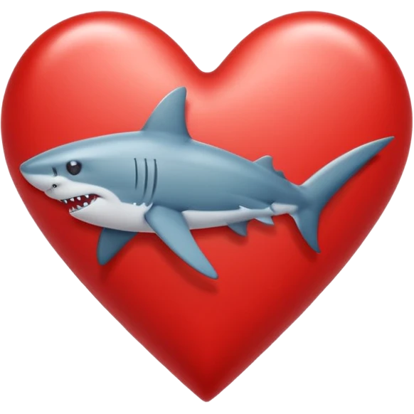 a heart out of the 🦈 emoji emoji