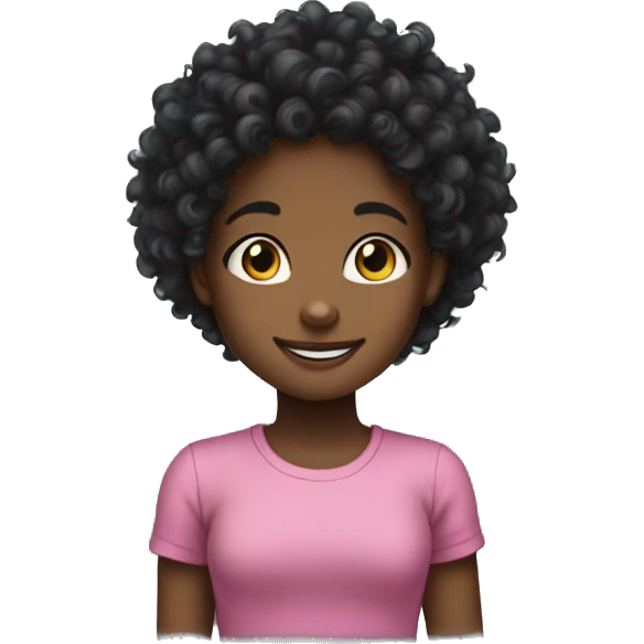 A curly hair black kid girl Happy emoji