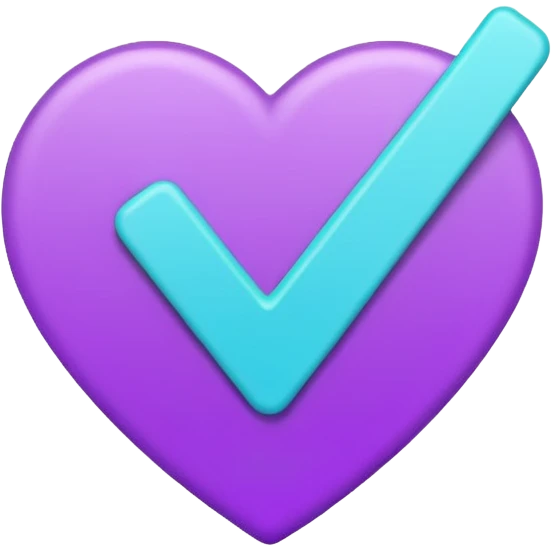 purple and cian checkmark emoji