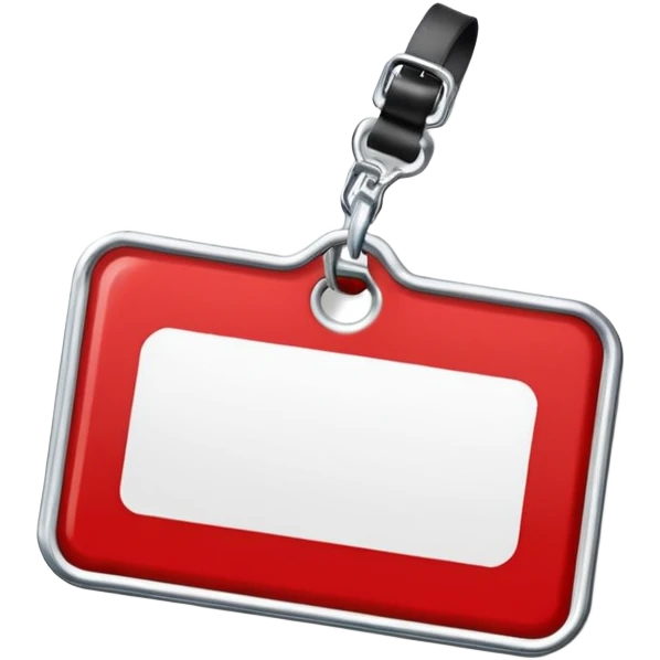 classic red and white name tag with the word 'CONTENT' emoji