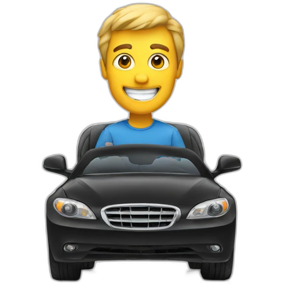 happy driver behind the wheel emoji