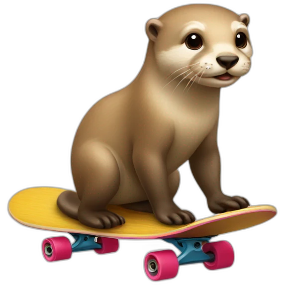 Blonde hair otter on skateboard emoji
