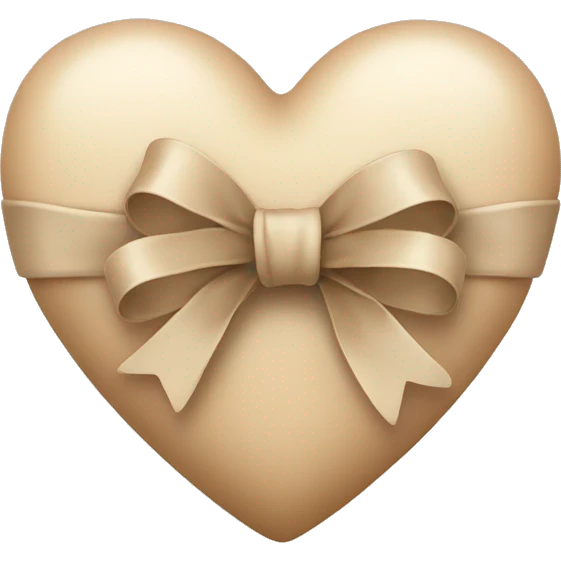 Beige heart with bow emoji