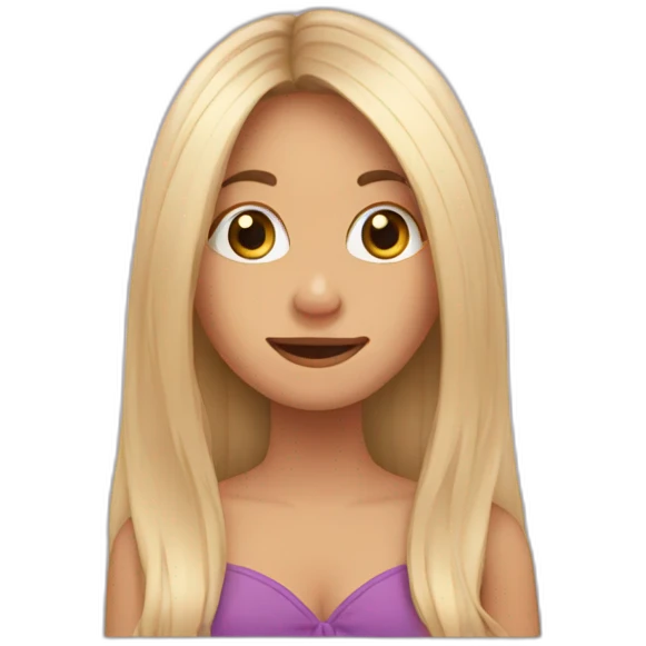 long hair girl with hand on her face emoji