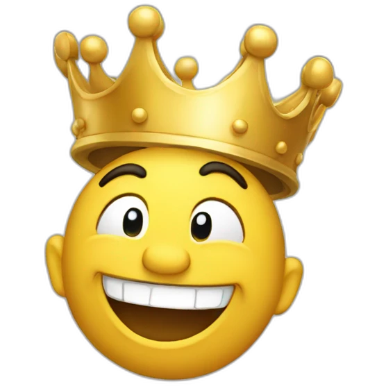A laughing king emoji