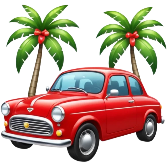 car in tropical place emoji