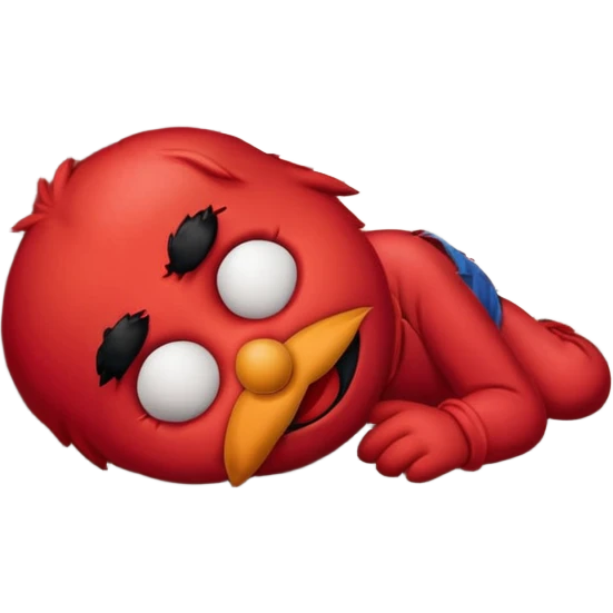 Elmo passed out, face down, in an alley emoji