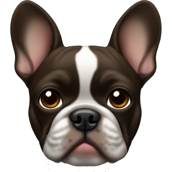 French bulldog in dark brown emoji