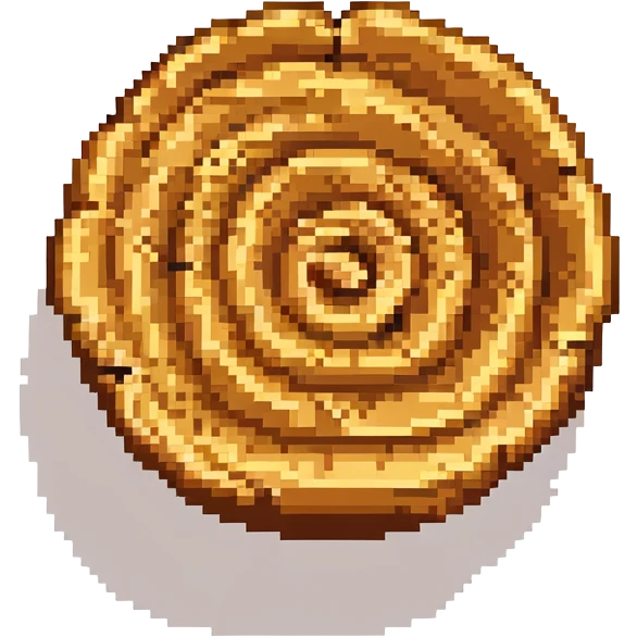 pixel art style peanut butter swirl, top-down view emoji