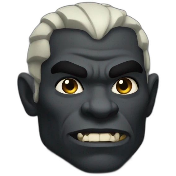 an orc with black skin is muscular emoji