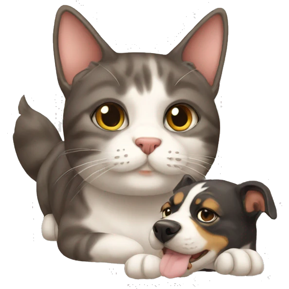 Cat with dog emoji