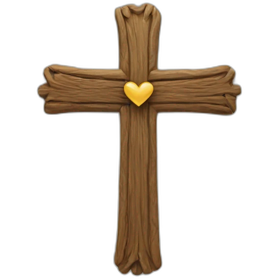Heart and cross attached emoji